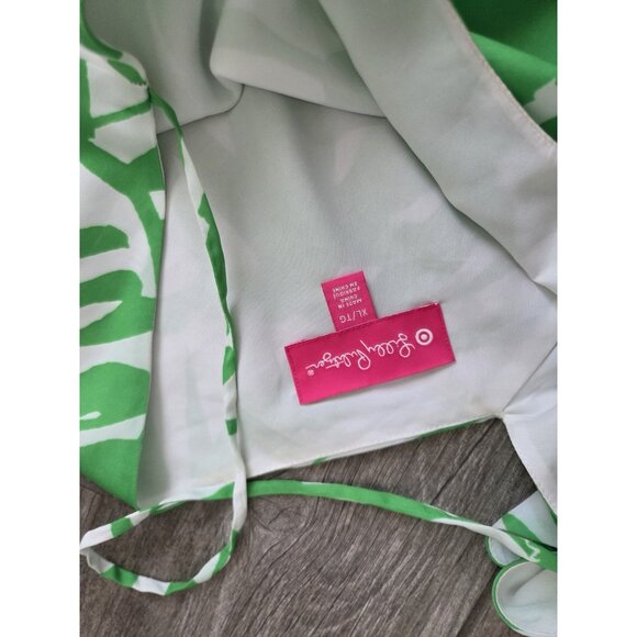 LILLY PULITZER for Target Boom Boom Shift Dress Tropical Leaves Green Sz XL - Picture 4 of 8